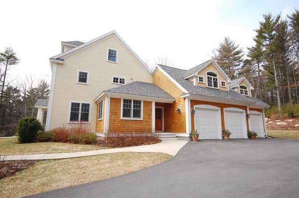 Custom home exterior in Seacoast, New Hampshire by Oxland Builders