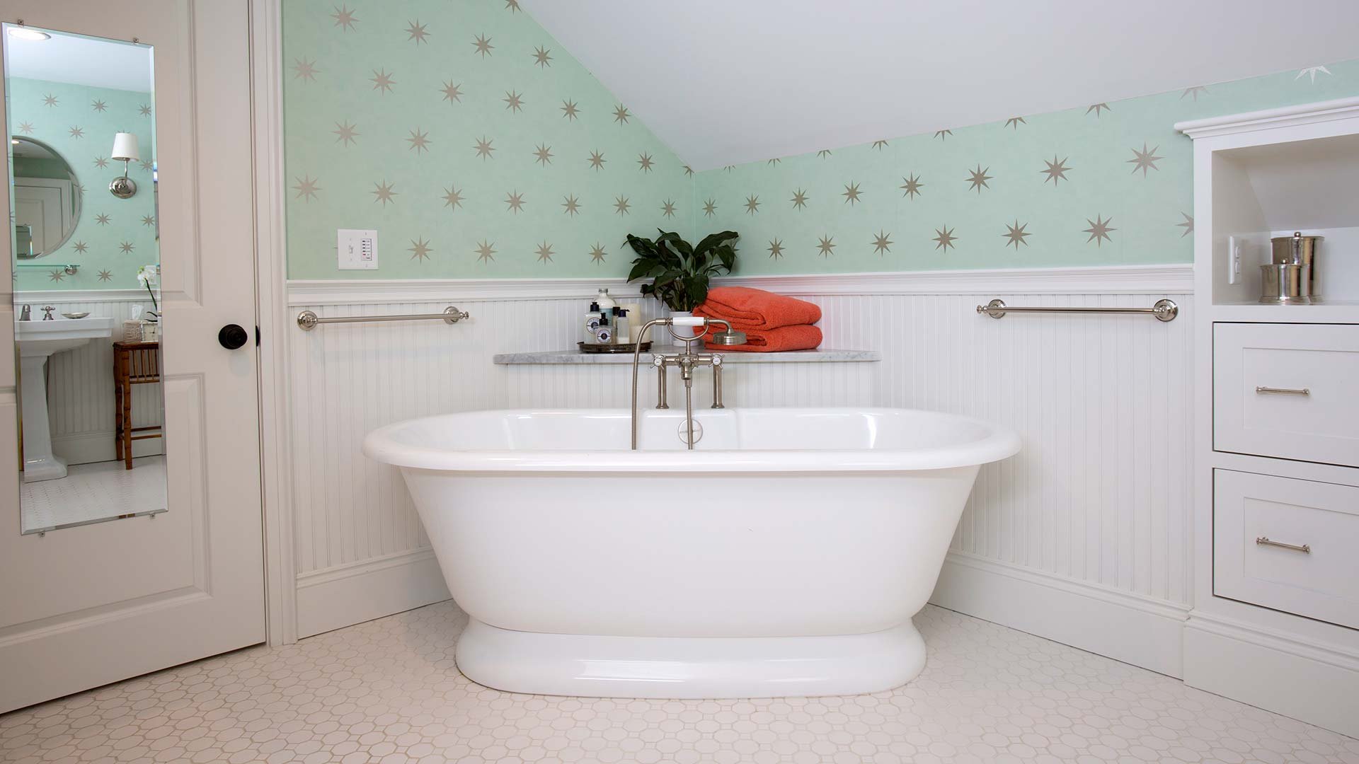 Porcelain freestanding tub in Seacoast, NH bathroom remodel Porcelain freestanding tub in Seacoast, NH bathroom remodel