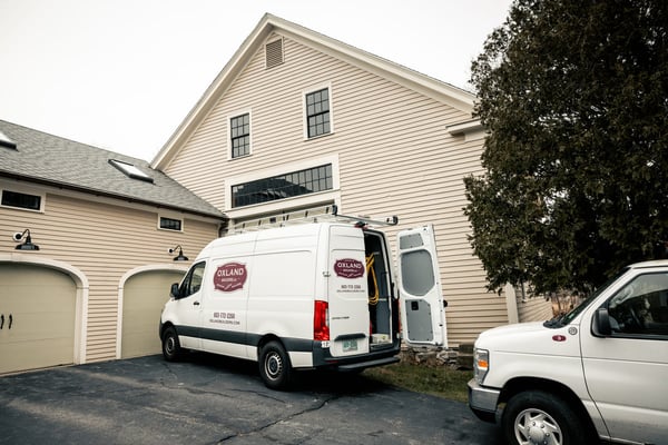 Oxland Builders truck in driveway of home in Portsmouth, NH
