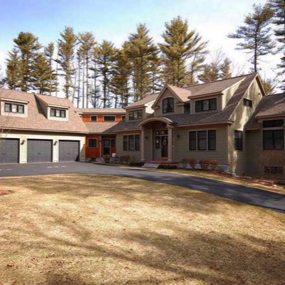 Home with three bay garage