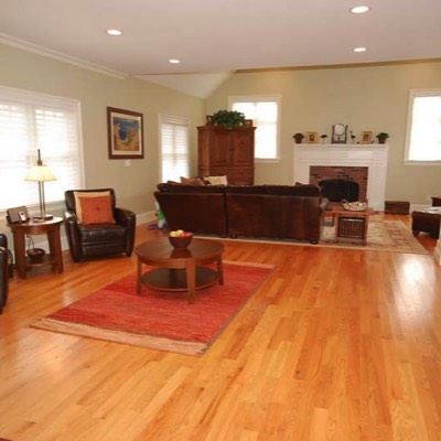 Living room with fireplace