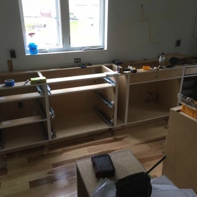 Old cabinets in home before renovation