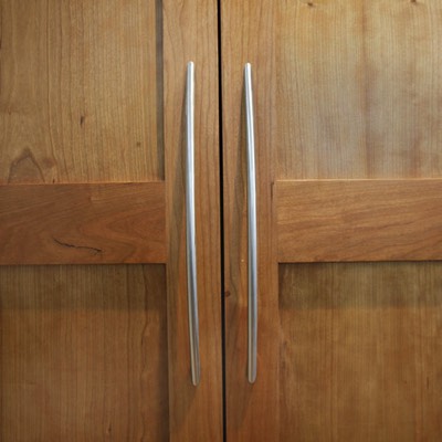 Wardrobe woodwork and handles